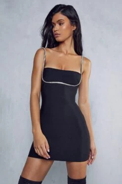 Bandage Diamante Trim Underbust Mini Dress