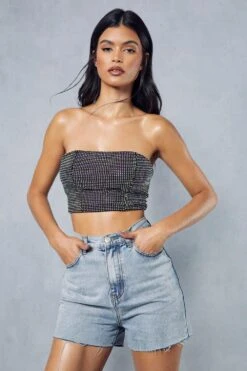 Diamante Bandeau Crop Top