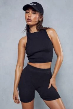 Premium Rib Racer Crop Top