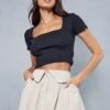 Ribbed Square Neck Crop Top