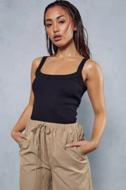 Ribbed Strappy Vest Top