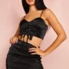 Satin Corset Harness Detail Crop Top