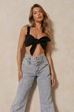 Tie Front Cropped Bralette Top