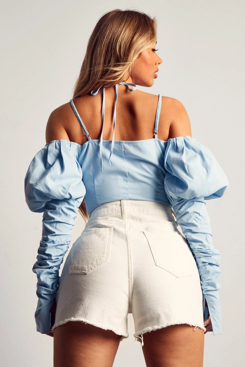 Puff Sleeve Tie Detail Bodysuit - Image 3