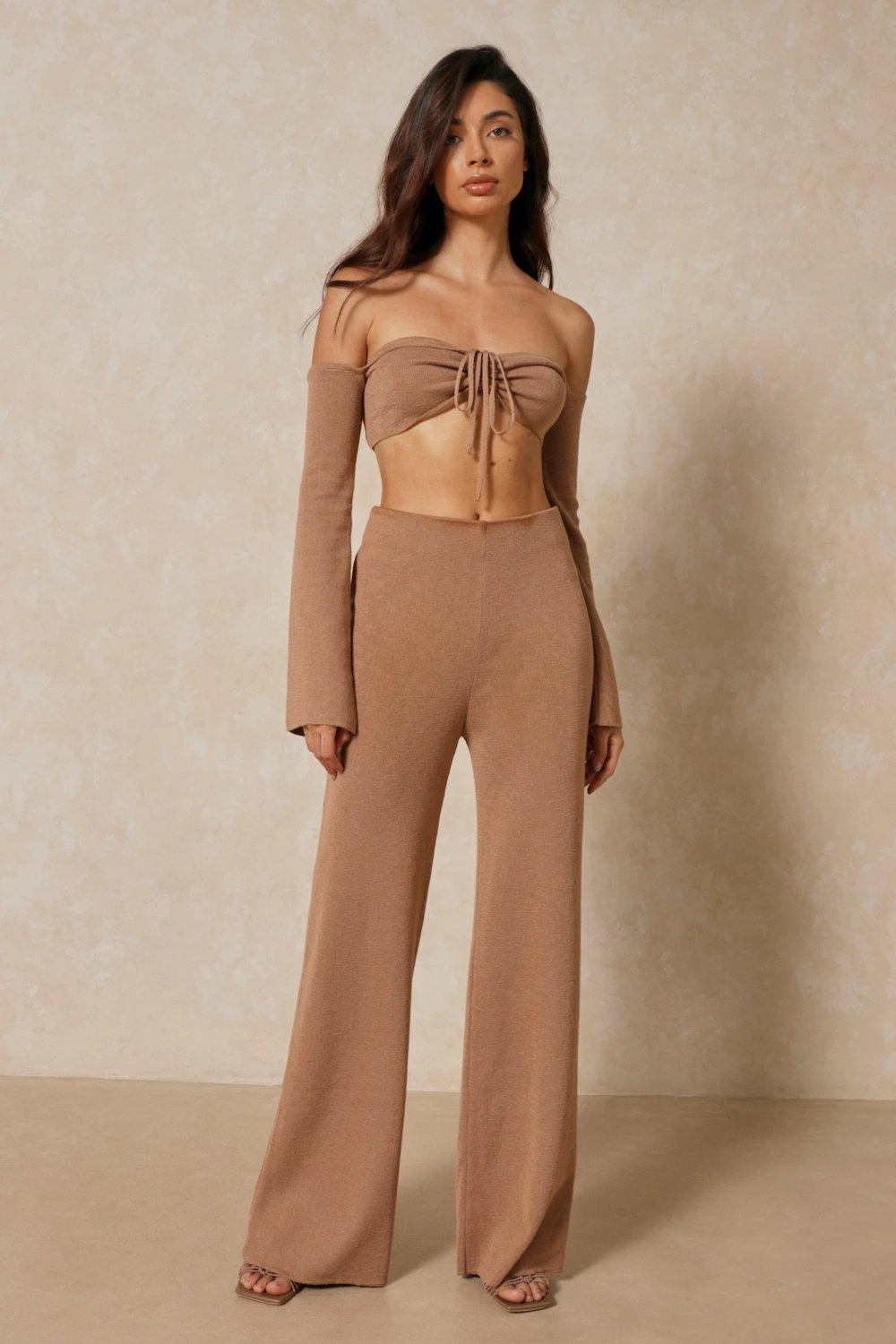 Knitted Bardot Crop Top - Image 4