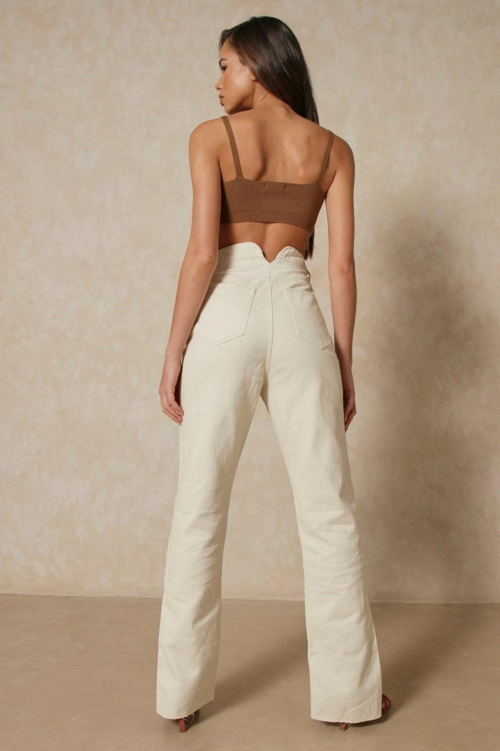 Dip Back Straight Leg Raw Hem Jean - Image 6