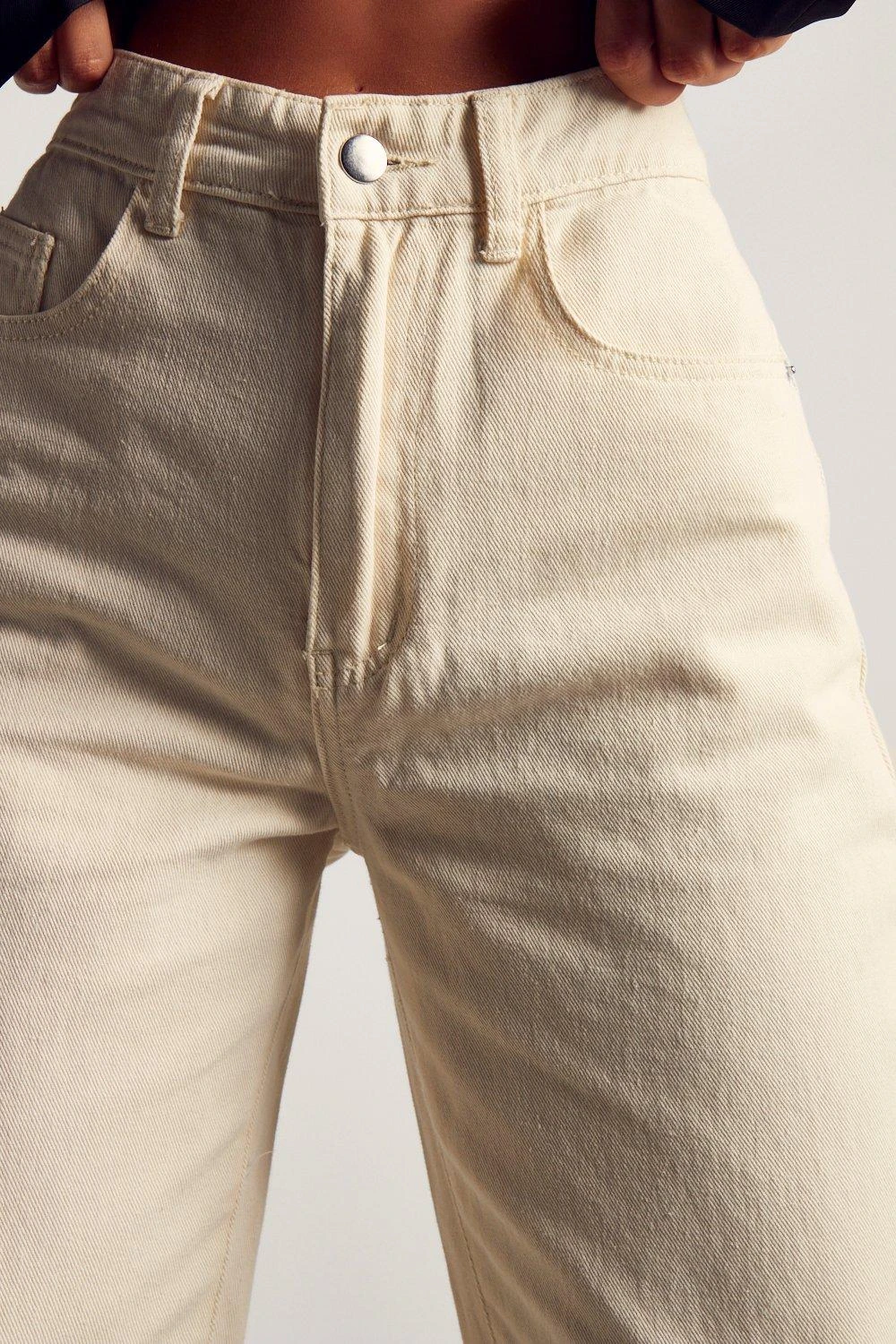 Pu Ankle Buckle Detail Straight Leg Jean - Image 6