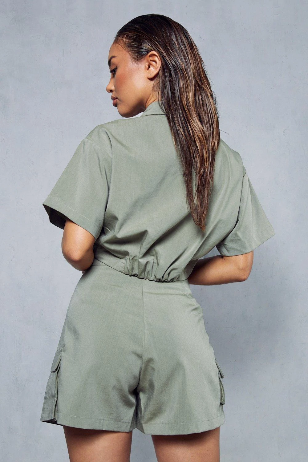 Miss Joslin Boxy Ruched Cropped Shirt - Image 3