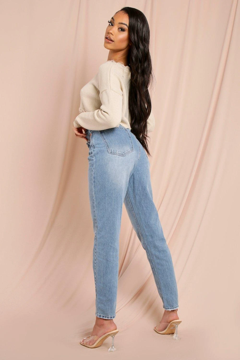 Cut Out Waist Straight Leg Jeans - Image 4