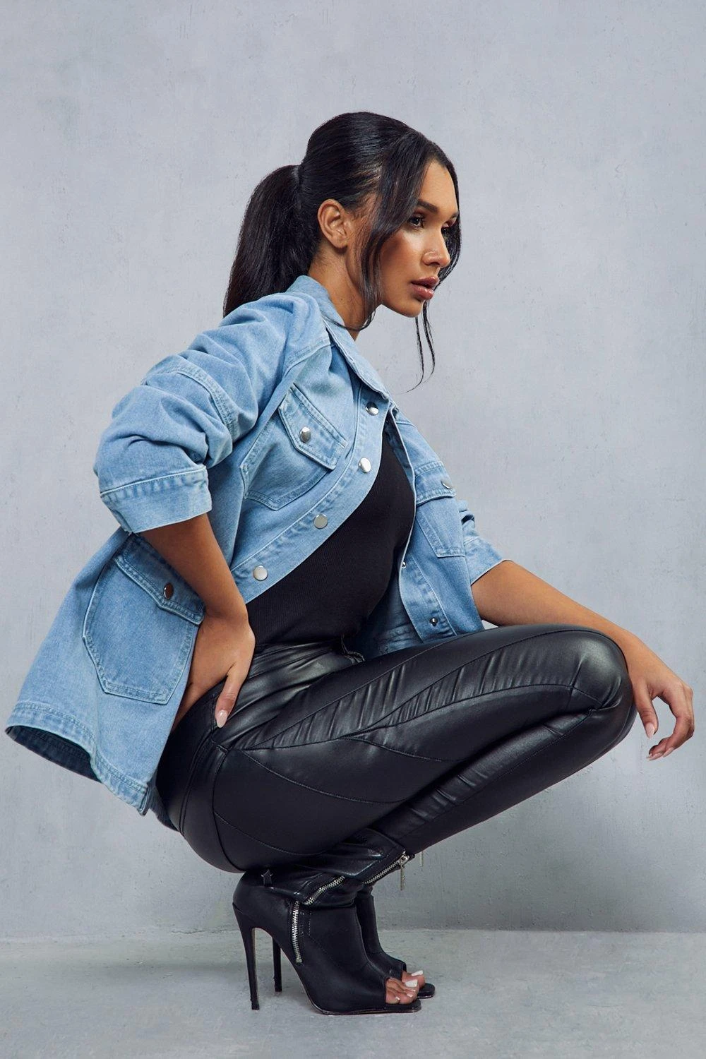 Oversized Denim Utility Jacket - Image 5