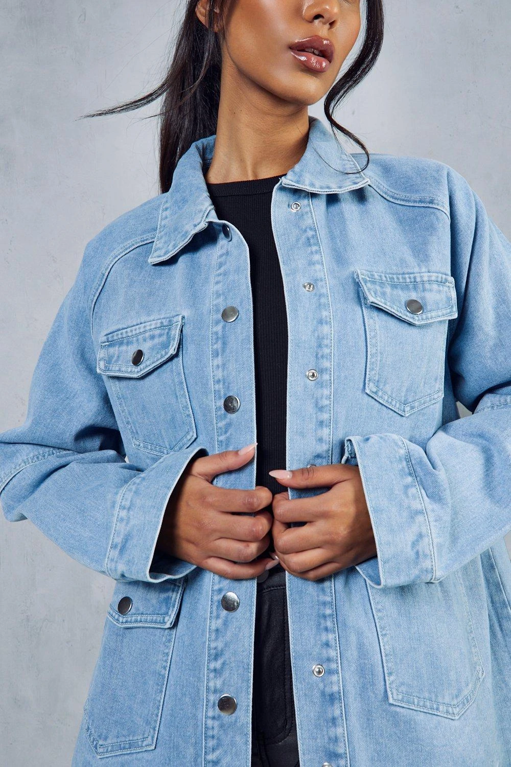 Oversized Denim Utility Jacket - Image 6