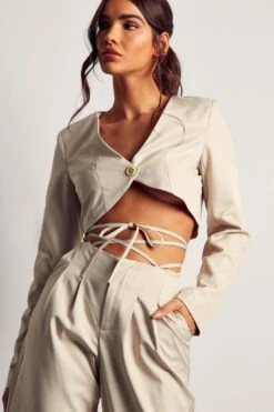 Cropped Blazer Top