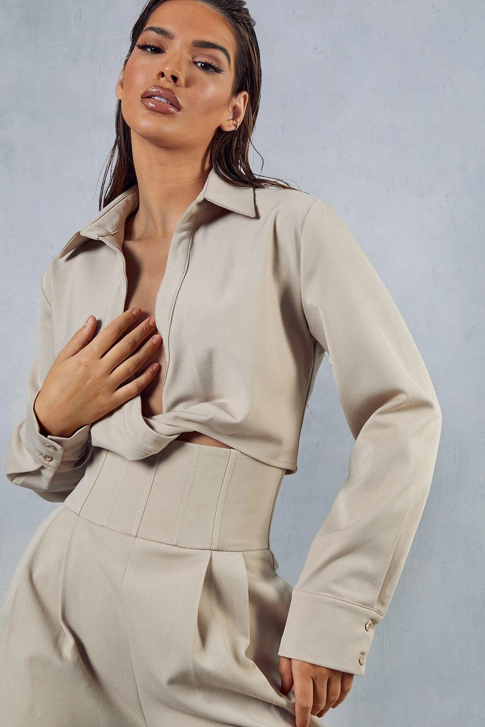 Premium Woven Twist Front Shirt - Image 5